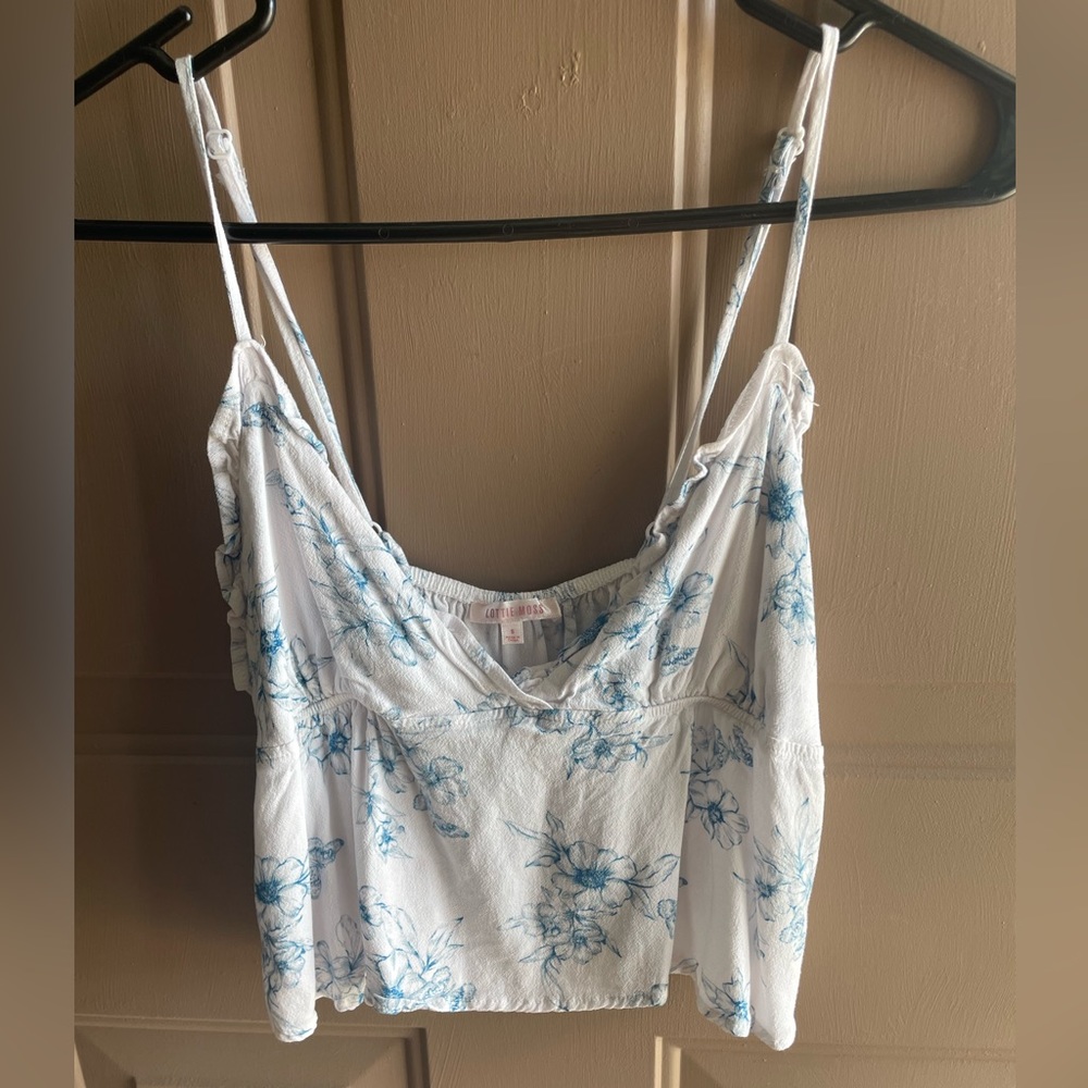 New White, Flowey Pacsun Cropped Tank Top